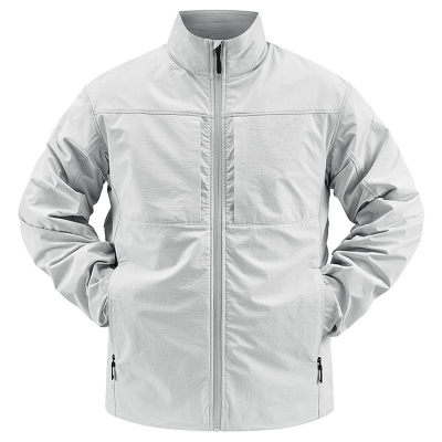 春秋夹克男款外套户外休闲运动上衣弹力速干透气立领工装徒步衣服