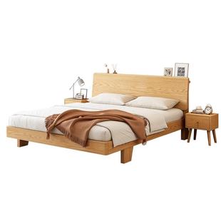 政府补贴床实木床1.5米床双人床红橡木床现代简约出租房单人床架