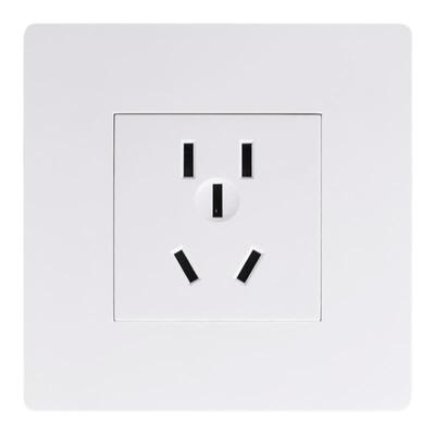 圆盒专用平面10A五孔插座 新国标家用插座 PC面板墙壁插座