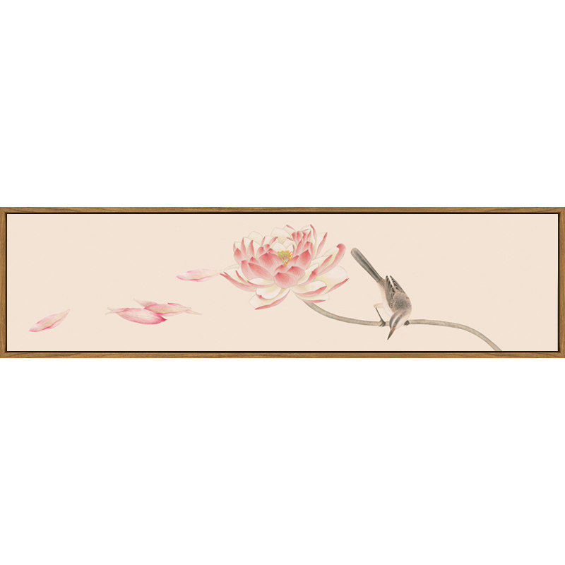 中式卧室床头挂画2023年新款现代简约工笔大气荷花装饰画墙面壁画