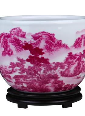 景德镇陶瓷大师手绘客厅玄关摆件