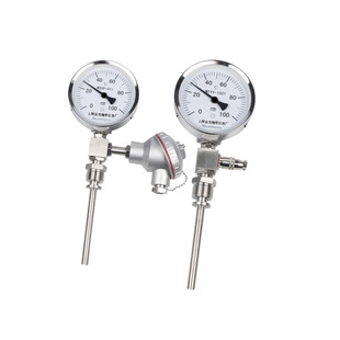 上海金龙远传双金属温度计WSSP411带PT100输出420ma就地显示WTYY