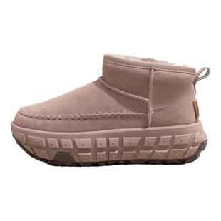 厚底6CM雪地靴女靴2025冬季新款加绒加厚轮胎底短靴防水厚底棉鞋