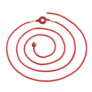 本命年红绳腰链女朱砂平安扣马年岁化太护身符2026红腰带红色腰绳