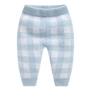 婴儿半边绒裤子秋冬男宝宝加绒打底裤男童睡裤儿童冬装幼儿保暖裤