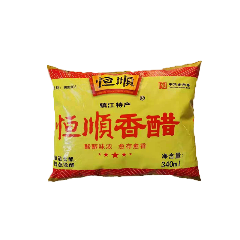 镇江恒顺袋装香醋340ml*30袋 凉拌蘸料饺子酿造食醋餐饮商用整箱