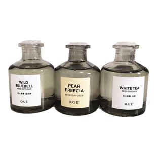 OCE家用小瓶藤条无火香薰车载香氛蓝风铃室内香熏白茶梨与小苍兰