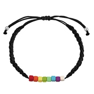 SIMPLEJOYS方形彩虹串珠幸运情侣手绳手链女友le拉拉好运圣诞礼物