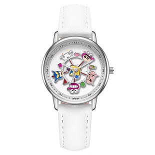 正港ZGO 蜡笔小新联名手表女款初高中学生旋转木马高颜值生日礼物