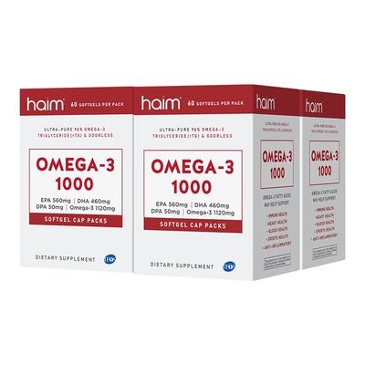 【4盒装】HAIM小纯欧超纯98%高纯度Omega-3鱼油 240粒
