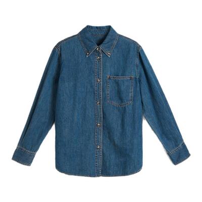 TOFOD自由港风宽松牛仔衬衫