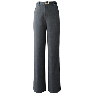 灰色窄版西装阔腿裤女春夏