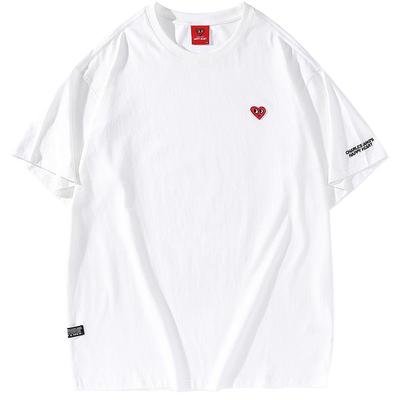 吴磊同款短袖t恤查尔斯桃心