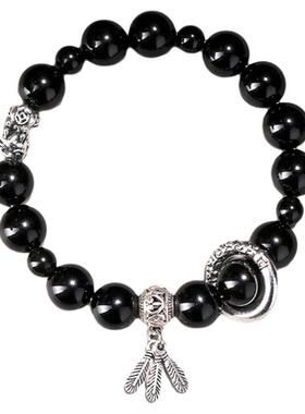 【普陀山官方】黑曜石转运手链