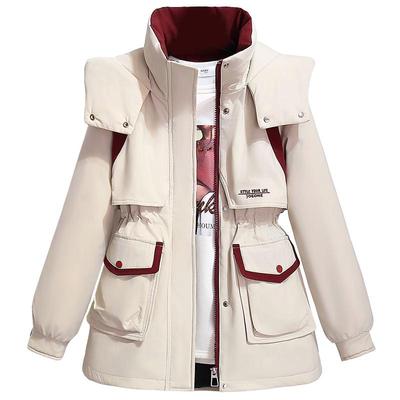 连帽冲锋工装外套羽绒服内胆女