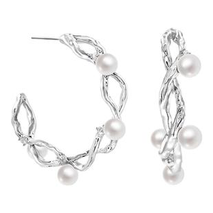 [新年礼物]张予曦同款OINICIO初印月震系列贝珠交错缠绕纹理耳圈