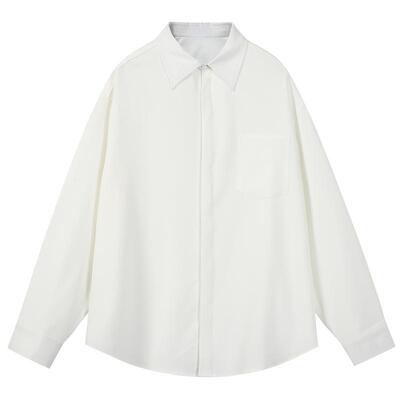 日系纯色宽松百搭通勤长袖衬衫