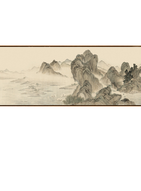 新中式风沙发背景墙大尺寸装饰画