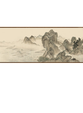 新中式风沙发背景墙大尺寸装饰画