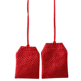 端午小香袋 宝宝胎发收纳袋红色布袋挂脖香包香囊空袋古风荷包袋