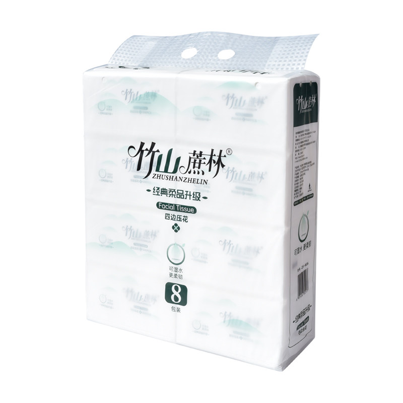 原木浆可湿水精致压花抽取式纸巾