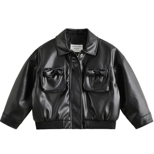 [商场同款]马克珍妮女童蝴蝶结皮衣夹克 儿童外套秋装新款551559