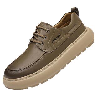 奥康板鞋男2026春季新款真皮男士青年潮流男鞋厚底增高百搭休闲鞋