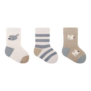 新生婴儿袜子早春季棉袜毛圈加厚初生宝宝0-3月6婴幼儿无骨中筒袜