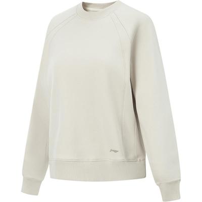 李宁宽松圆领女套头无帽卫衣