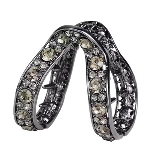 v型抓夹网红爆款高级感水钻半扎发夹女后脑勺头饰马尾丸子头抓夹