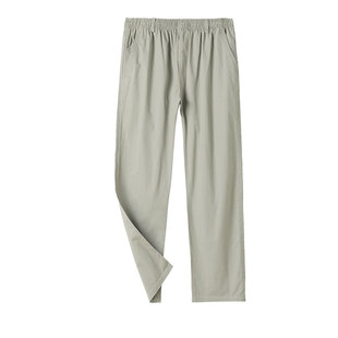 春夏季薄款直筒裤纯棉休闲裤男士宽松中年加大码运动裤长裤子胖