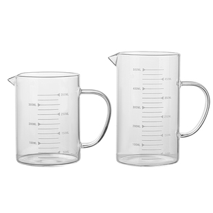 玻璃量杯带刻度厨房用耐高温有手柄咖啡杯烘培牛奶微波炉儿童水杯