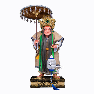 木雕孝子爷神像樟木雕金身马来西亚三爷伯麻衣神丁兰孝子供奉摆件