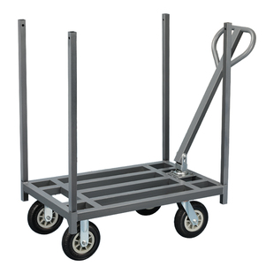 重型拉货车多用途布匹手拉车板材手推车插杆车带围栏平板车搬运车