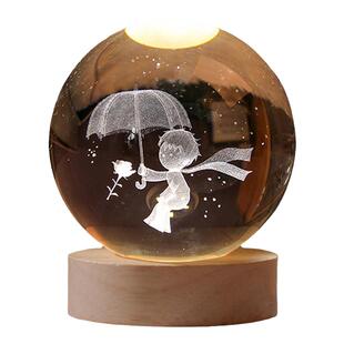 发光小王子水晶球摆件玻璃球装饰品生日礼物女生闺蜜情人节送女友