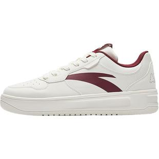 安踏板鞋男鞋男款2026春季新款旗舰正品小白鞋皮面复古白红色板鞋