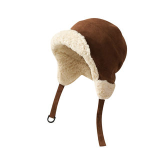 加绒羊羔绒飞行帽女生日系可爱护耳帽冬季加厚保暖雷锋帽男生潮人