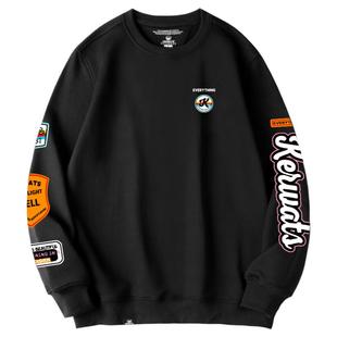 KERWATS可维斯品牌大码男女情侣无性别图标英文印花美式百搭卫衣