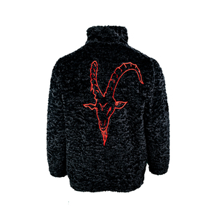 TGFCLUB 美式街头说唱LOGO刺绣GOAT羊头立领宽松抽绳羊羔绒外套