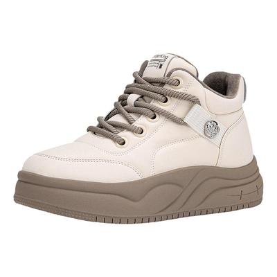 蜘蛛王厚底高帮休闲板鞋加绒