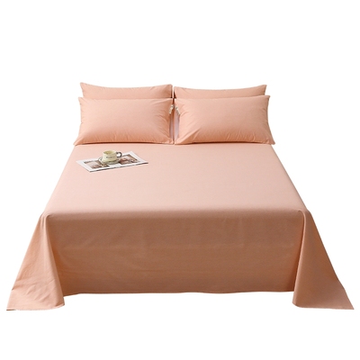 秋冬季全棉磨毛床单简约纯色加厚