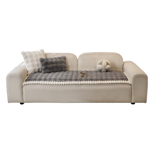 毛绒沙发垫秋冬2026新款加厚坐垫防滑真皮专用轻奢高级感盖布座垫