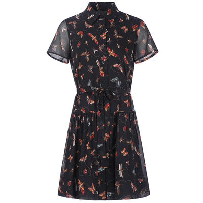 法涵意弛碎花连衣裙桑蚕丝小个子