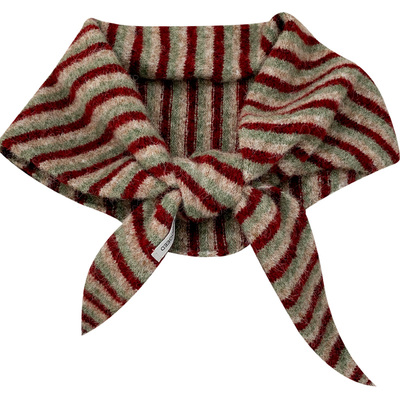 惟嫒ins风条纹三角领巾蓬松温暖