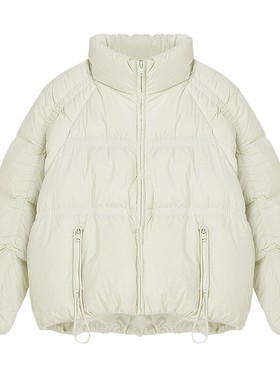 布景羽绒服女厚款秋冬新品简约立领短款白鸭绒保暖外套1104