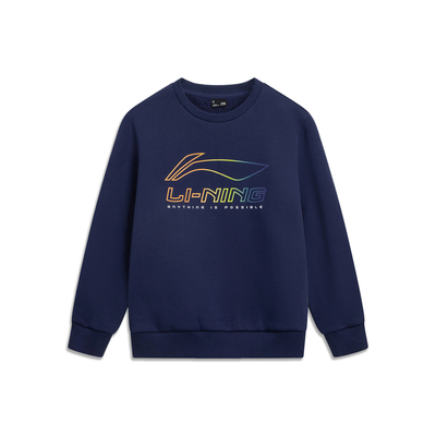 李宁正品男大童加绒保暖套头卫衣