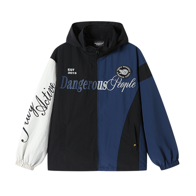 薛之谦dsp拼色立领长袖梭织外套