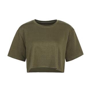 annerun运动t恤女宽松瑜伽健身短袖短款高腰露脐辣妹体恤半袖上衣