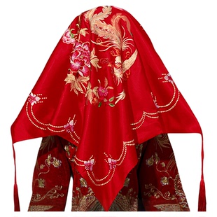 新娘专用陪嫁红盖头结婚用品大全创意中式出嫁头纱婚庆秀禾服蒙头