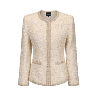 【徐如蓝同款】NanaJacqueline亮丝编织千金套装女小香风外套短裤